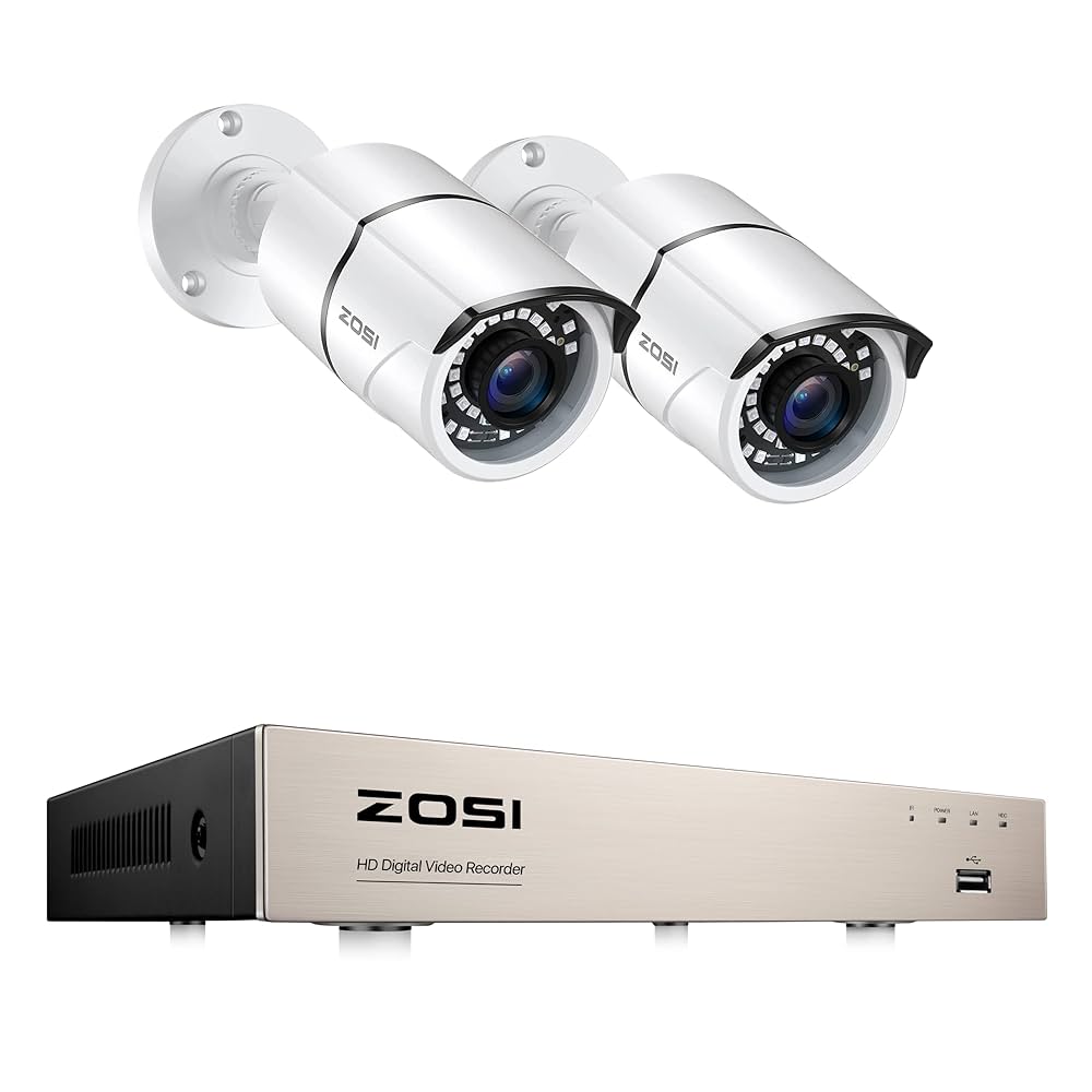 Amazon.co.jp: ZOSI 防犯カメラ屋外 230万画素 防犯カメラセット